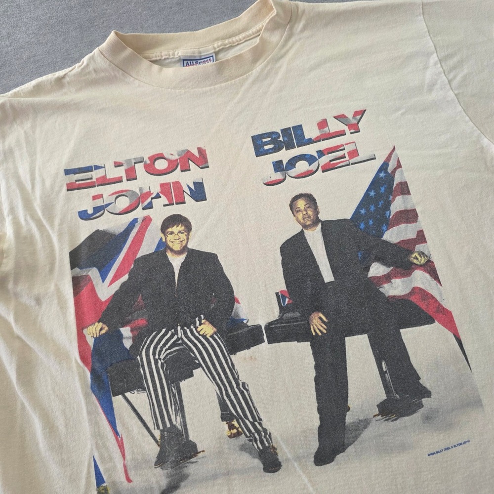 Vintage 1994 Elton John Billy Joel Face to Face Tour T-Shirt All Sport XL USA
